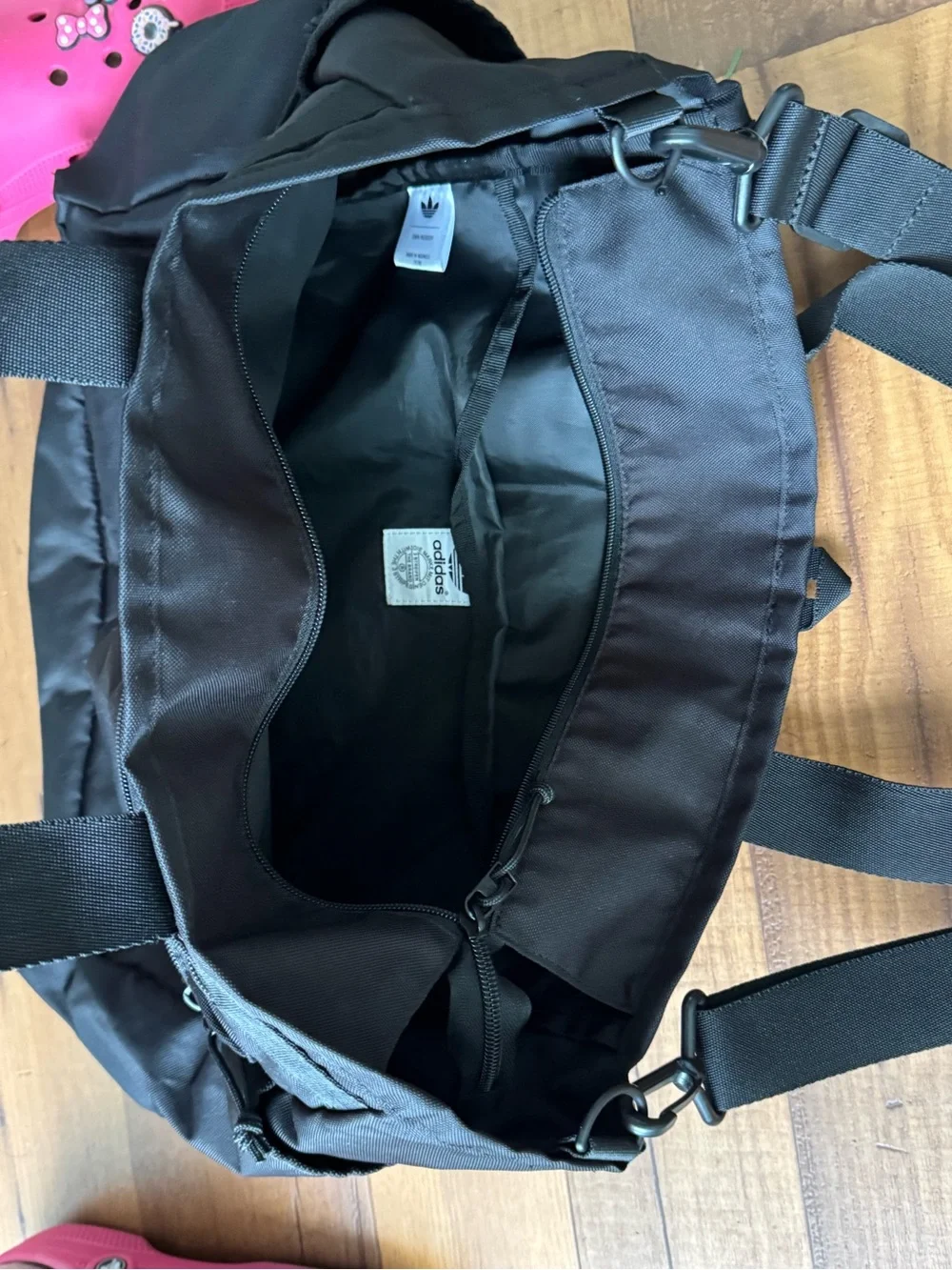 adidas Black Men's Messenger Tote with Front Zip Pockets